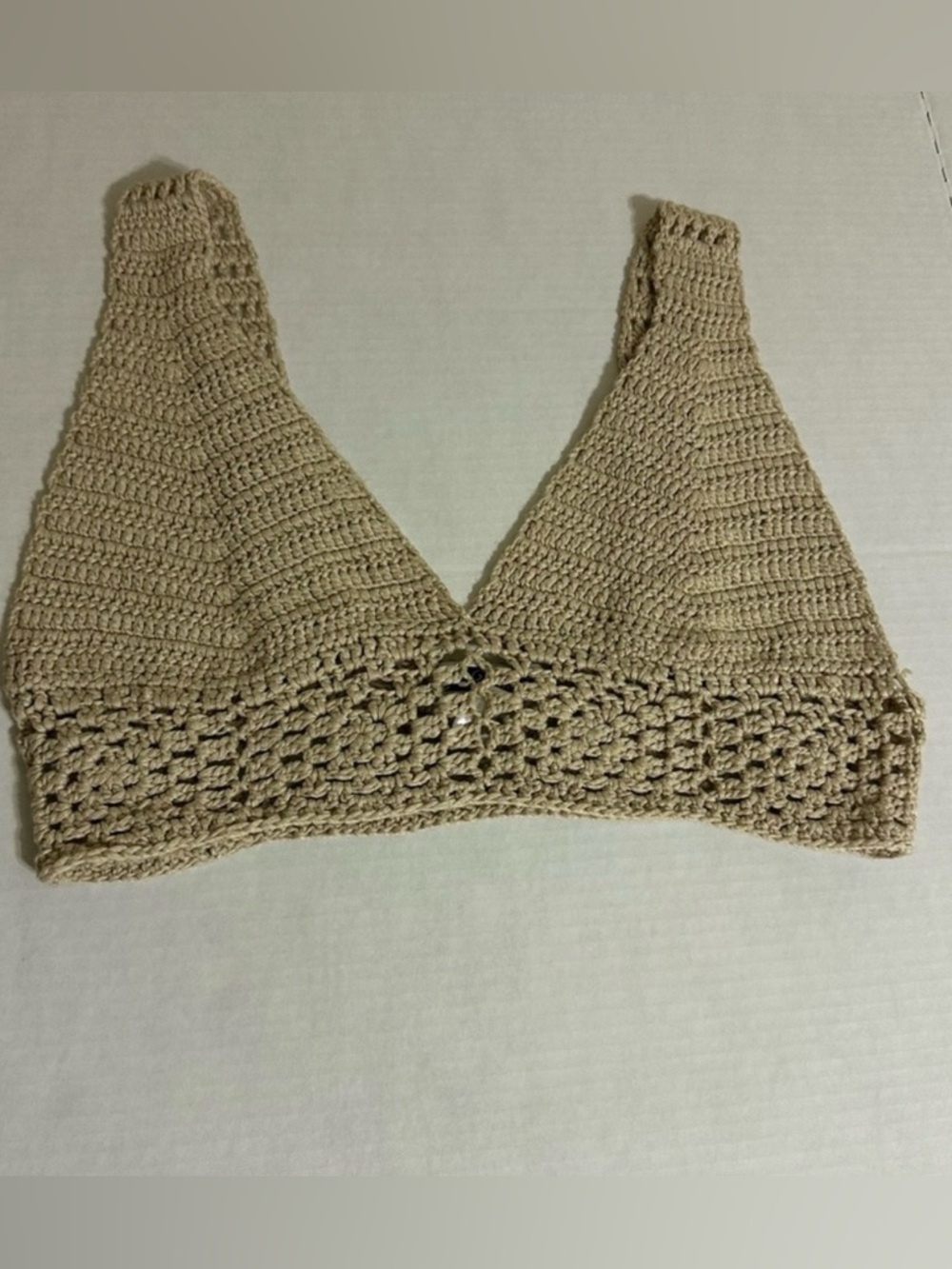 Crochet Tan Bralette Top